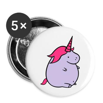 fat_unicorn_02 - Buttons groß 56 mm (5er Pack) - Weiß - Vorne