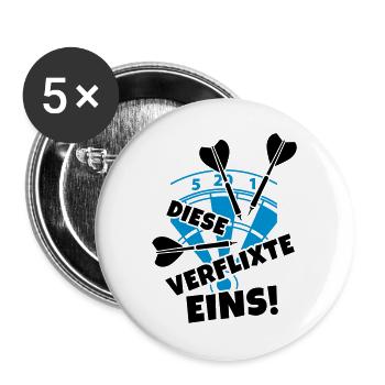 humor dart dartscheibe - Buttons groß 56 mm (5er Pack) - Weiß - Vorne