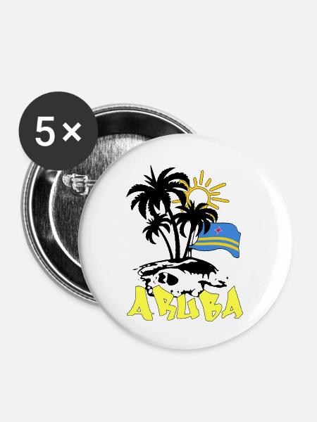 Aruba - Buttons groß 56 mm (5er Pack) - Weiß
