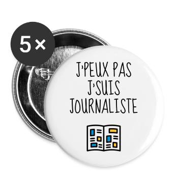Journalist / Journalismus / Zeitung / Reporter - Buttons groß 56 mm (5er Pack) - Weiß - Vorne