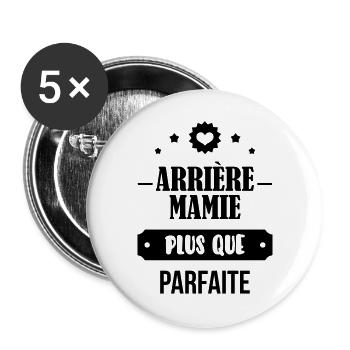 Großmütter / Oma / Mami / Großmutter / Mamy - Buttons groß 56 mm (5er Pack) - Weiß - Vorne