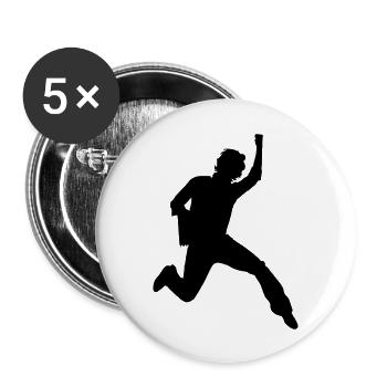 Happy Guy - Lot de 5 grands badges (56 mm) - blanc - Devant
