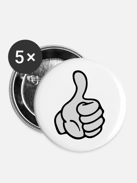 hand comic - Buttons groß 56 mm (5er Pack) - Weiß