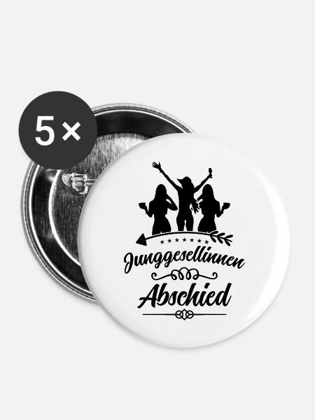 junggesellinnen abschied maedels - Buttons groß 56 mm (5er Pack) - Weiß