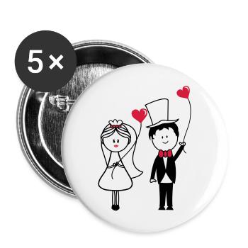 ehepaar_001 - Buttons groß 56 mm (5er Pack) - Weiß - Vorne