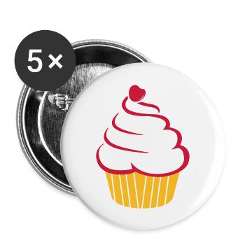cupcake - Buttons groß 56 mm (5er Pack) - Weiß - Vorne