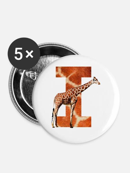 giraffe i - Buttons groß 56 mm (5er Pack) - Weiß