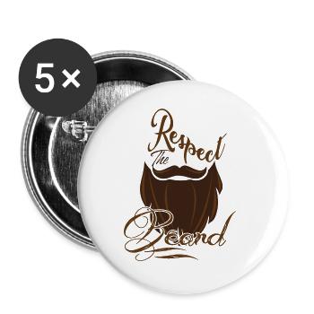 Barbe - Lot de 5 grands badges (56 mm) - blanc - Devant