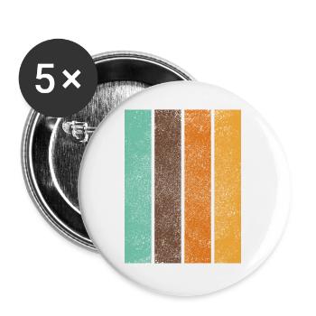 Retro Regenbogen Streifen Motiv Hintergrund - Buttons groß 56 mm (5er Pack) - Weiß - Vorne