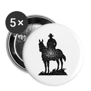 Cowboy - Buttons groß 56 mm (5er Pack) - Weiß - Vorne