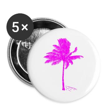 Neon Pink Palme Silhouette - Buttons groß 56 mm (5er Pack) - Weiß - Vorne