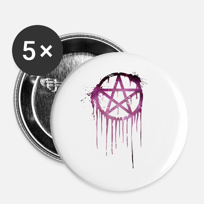 Pentagram Splash 2 - Buttons large 2.2''/56 mm (5-pack) - white