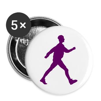 Walker Schattenbild lila - Buttons groß 56 mm (5er Pack) - Weiß - Vorne