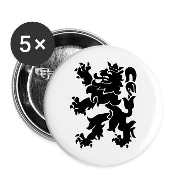 Löwenlöwe Lowe León Krone - Buttons groß 56 mm (5er Pack) - Weiß - Vorne