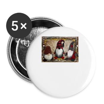 Christmas Gnome Scene - Buttons large 2.2''/56 mm (5-pack) - white - Front