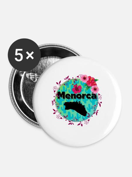 Menorca flower - Buttons groß 56 mm (5er Pack) - Weiß