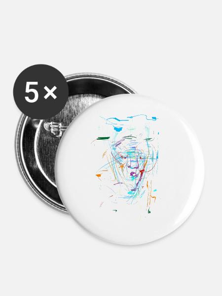 Scifi Hintergrund - ABSTRAKT - Buttons groß 56 mm (5er Pack) - Weiß