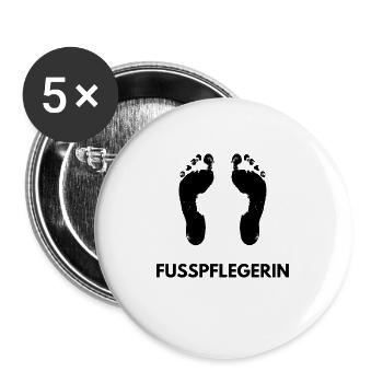Fußpflegerin Design Motiv Spruch Fußpflege - Buttons groß 56 mm (5er Pack) - Weiß - Vorne