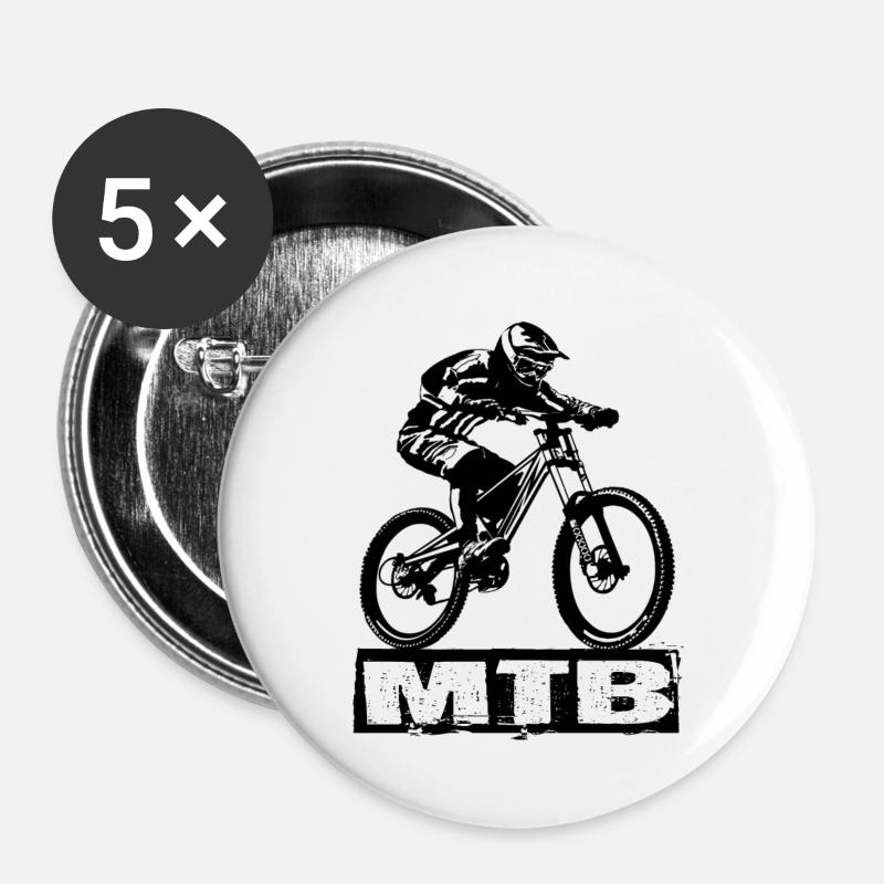 MTB - Buttons groß 56 mm (5er Pack) - Weiß