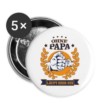 Bester Papa - Buttons groß 56 mm (5er Pack) - Weiß - Vorne