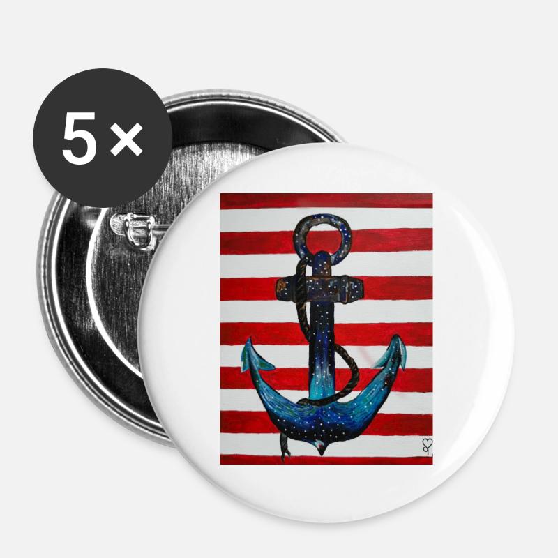 anchor - Buttons large 2.2''/56 mm (5-pack) - white