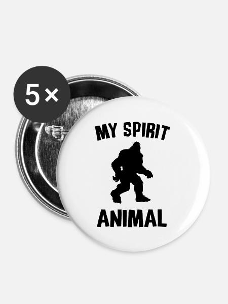 BIGFOOT MEIN GEISTTIER - Buttons groß 56 mm (5er Pack) - Weiß