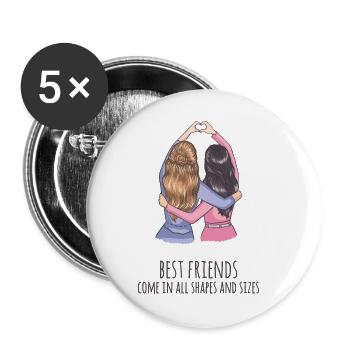 Gift girlfriend. Gift for best friend - Buttons large 2.2''/56 mm (5-pack) - white - Front