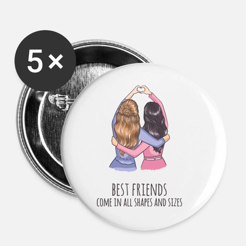 Gift girlfriend. Gift for best friend - Buttons large 2.2''/56 mm (5-pack) - white