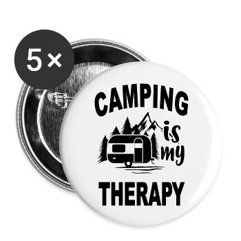 Caravan Camping Motorhome Camper Nature Sayings - Buttons large 2.2''/56 mm (5-pack) - white - Front