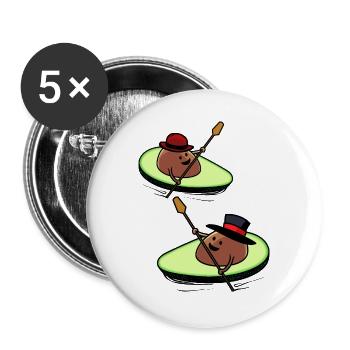 Kayak avocat course paddle bateau aviron sportif - Lot de 5 grands badges (56 mm) - blanc - Devant
