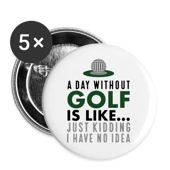 Drôles de slogans Golf - Lot de 5 grands badges (56 mm) - blanc - Devant
