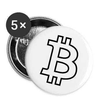 Bitcoin Log - Lot de 5 grands badges (56 mm) - blanc - Devant