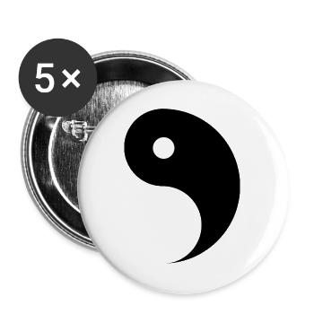 Divided Ying and Yang Sign for Couples Yin Yang - Buttons large 2.2''/56 mm (5-pack) - white - Front