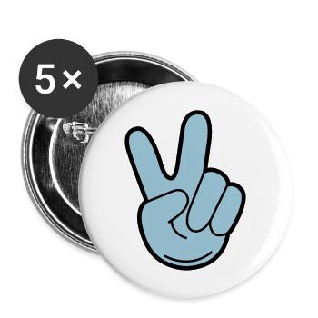 peace hand - Buttons groß 56 mm (5er Pack) - Weiß - Vorne