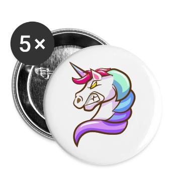 Fantasy Unicorn with Pastel Colors - Buttons large 2.2''/56 mm (5-pack) - white - Front