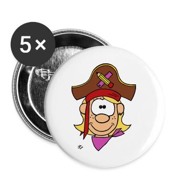 A school pirate - Buttons large 2.2''/56 mm (5-pack) - white - Front