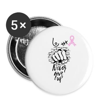 Cancer du sein - Lot de 5 grands badges (56 mm) - blanc - Devant