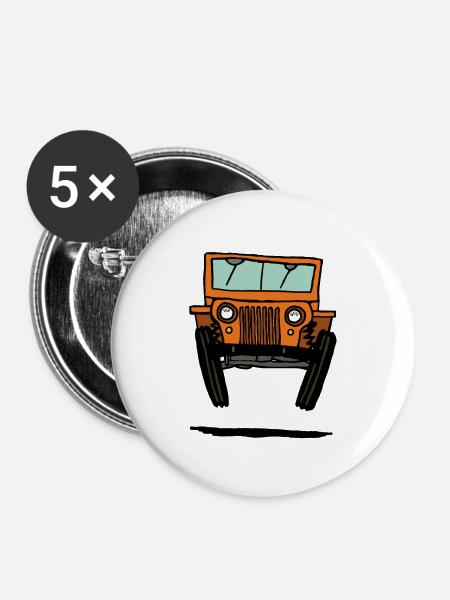 Jumpin Willy - Buttons groß 56 mm (5er Pack) - Weiß