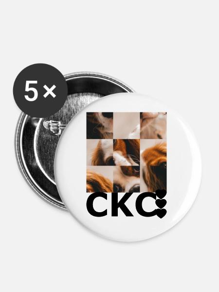 Cavalier King Charles - Buttons groß 56 mm (5er Pack) - Weiß