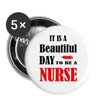 Nurse Nurse Doctor - Buttons large 2.2''/56 mm (5-pack) - white - Front