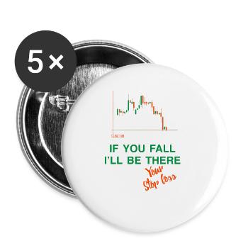 Arrêtez de perdre si vous tombez - Lot de 5 grands badges (56 mm) - blanc - Devant