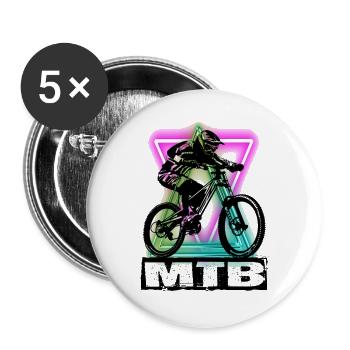 MTB - Buttons groß 56 mm (5er Pack) - Weiß - Vorne