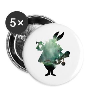 Rabbit and wood - Buttons large 2.2''/56 mm (5-pack) - white - Front
