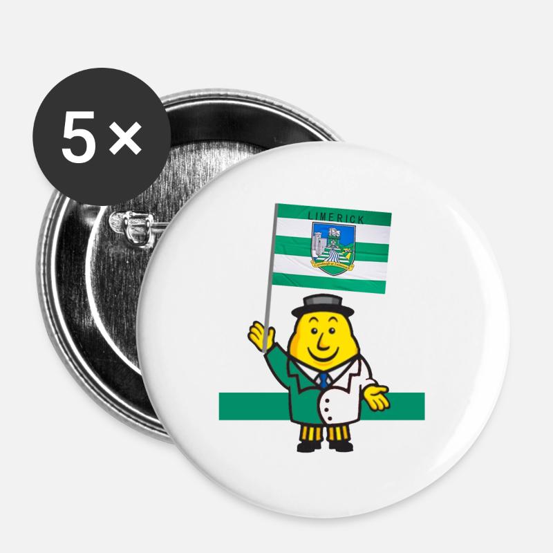 Limerick GAA - Buttons large 2.2''/56 mm (5-pack) - white