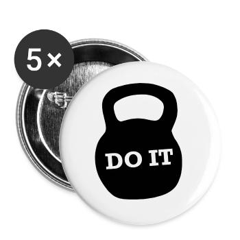 Gym Sport Kraftsport - Buttons groß 56 mm (5er Pack) - Weiß - Vorne