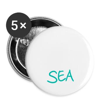 J’ai besoin de vitamines Sea Summer en disant - Lot de 5 grands badges (56 mm) - blanc - Devant