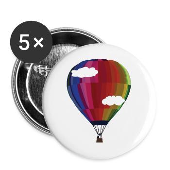 Ballon - ein Stück Freiheit. - Buttons groß 56 mm (5er Pack) - Weiß - Vorne