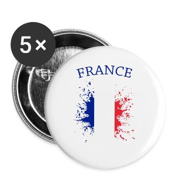 Frankreich france french French - Lot de 5 grands badges (56 mm) - blanc - Devant
