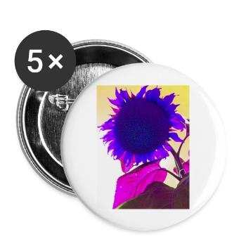 sommerblume pop Art - Buttons groß 56 mm (5er Pack) - Weiß - Vorne