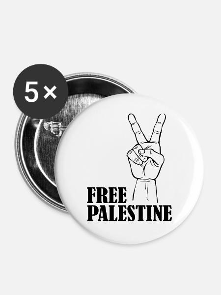 free palestine - Buttons groß 56 mm (5er Pack) - Weiß